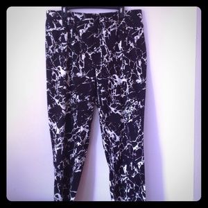 Calvin Klein Black&White Marble Pattern Pants